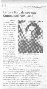Lanzan libro de poemas Curriculum Vita-Licio