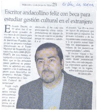 Escritor andacollino feliz con beca para estudiar gestión cultural en el extranjero