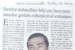 Escritor andacollino feliz con beca para estudiar gestión cultural en el extranjero