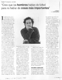 "Creo que los hombres hablan de fútbol para no hablar de cosas más importantes"