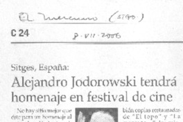 Alejandro Jodorowski tendrá homenaje en festival de cine