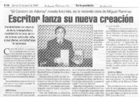 Escritor lanza su nueva creación