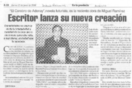 Escritor lanza su nueva creación