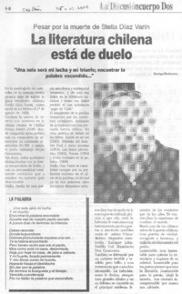 La literatura chilena está de duelo