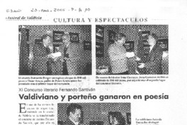 Valdiviano y porteño ganaron en poesía