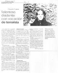 Talentoso disidente con vocación de terrorista
