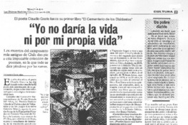 "Yo no daría la vida ni por mi propia vida" [entrevista]