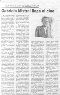 Gabriela Mistral llega al cine