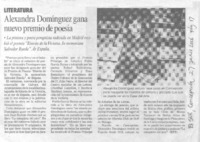 Alexandra Domínguez gana nuevo premio de poesía