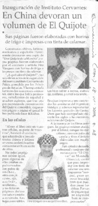 En China devoran un volumen de El Quijote