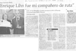 "Enrique Lihn fue mi compañero de ruta"