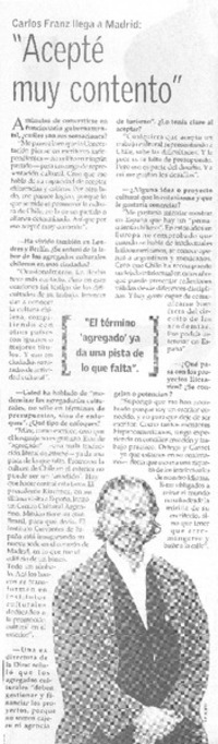 "Acepté muy contento" [entrevista]
