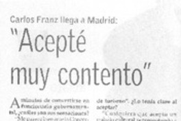 "Acepté muy contento" [entrevista]