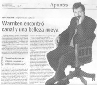 Warnken encontró canal y una belleza nueva