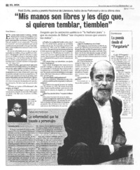 "Mis manos son libres y les digo que, si quieren temblar, tiemblen" [entrevista]