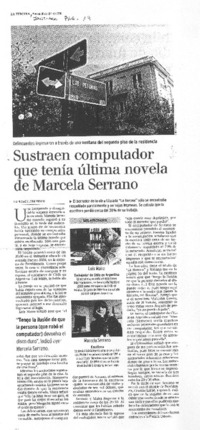 Sustraen computador que tenía última novela de Marcela Serrano