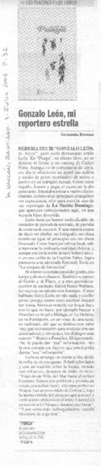 Gonzalo León, mi reportero estrella