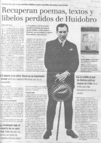 Recuperan poemas, textos y libelos perdidos de Huidobro