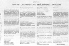 Juan Antonio Massone, señorío del lenguaje
