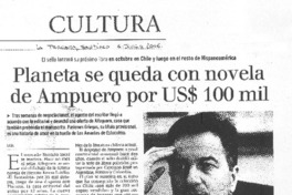 Planeta se queda con novela de Ampuero por US$100 mil