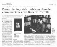 Pensamiento y vida: publican libro de conversaciones con Roberto Torretti