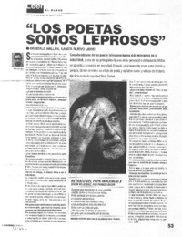 "Los poetas somos leprosos" [entrevista]