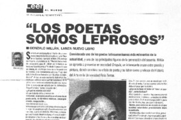"Los poetas somos leprosos" [entrevista]