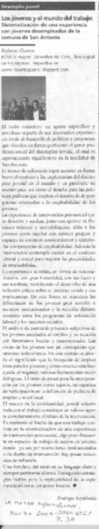 Los jóvenes y el mundo del trabajo