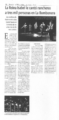 La Reina Isabel le cantó rancheras a tres mil personas en La Bombonera