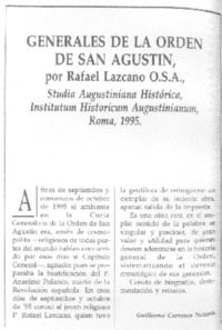 Generales de la orden de San Agustín