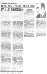 Homenaje al natalicio de Pablo Neruda