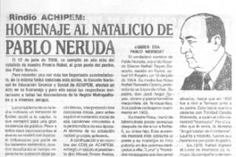 Homenaje al natalicio de Pablo Neruda