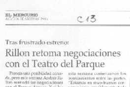 Rillon retoma negociaciones con el Teatro del Parque