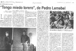 "Tengo miedo torero", de Pedro Lemebel
