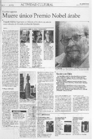 Muere único Premio Nobel árabe