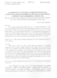 La domsticación de la subjetividad en el convento