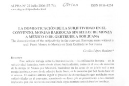 La domsticación de la subjetividad en el convento