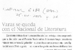 Varas se queda con el Nacional de Literatura