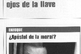 ¿Apostol de la moral?