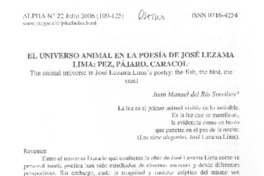 El universo animal en la poesía de José Lezama Lima