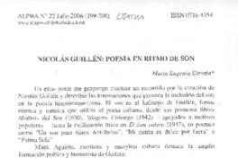 Nicolás Guillén, poesía en ritmo son