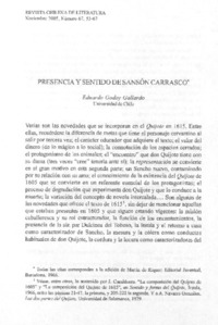 Presencia y sentido de Sansón Carrasco