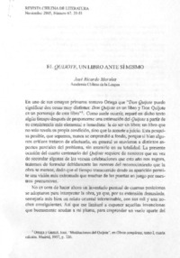 El Quijote, un libro ante sí mismo