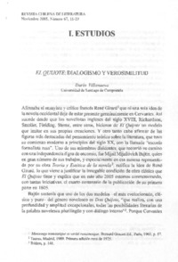 El Quijote: dialogismo y verosimilitud