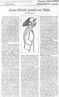 Joan Florit: poeta en Chile