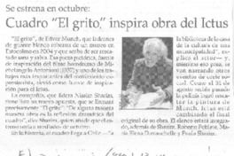 Cuadro "El Grito" inspira obra del Ictus