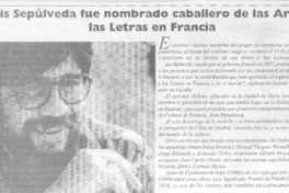 Luis Sepúlveda fue nombrado caballero de las artes y las letras en Francia