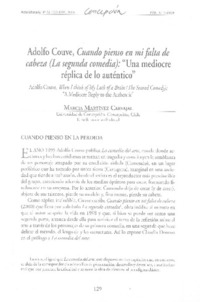 Adolfo Couve, Cuando pienso en mi falta de cabeza (La segunda comedia): "Una mediocre réplica de lo auténtico"