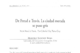De Freud a Travis. La ciudad morada se puso gris