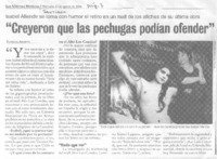 "Creyeron que la pechugas podían ofender" (entrevista)